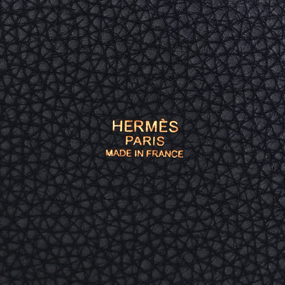 Hermes Taurillon Clemence Casaque Picotin Lock 18 PM Rose Extreme Bleu Nuit 6 of 10