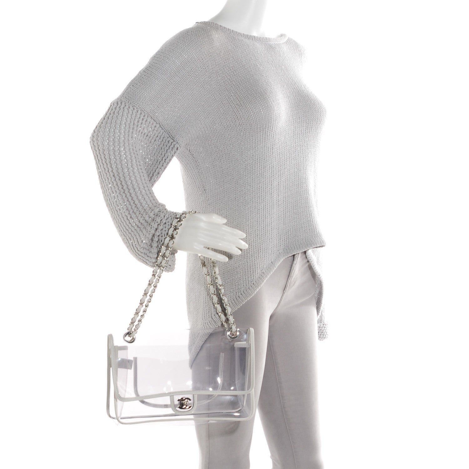Chanel Vinyl Large Naked Flap White 2 of 7