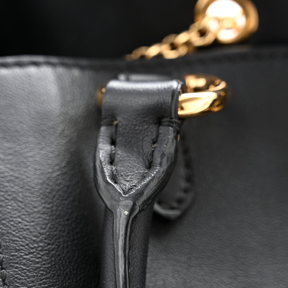 Fendi Vitello Grace King Karligraphy Chain Bucket Bag  Black Bisquit 15 of 15