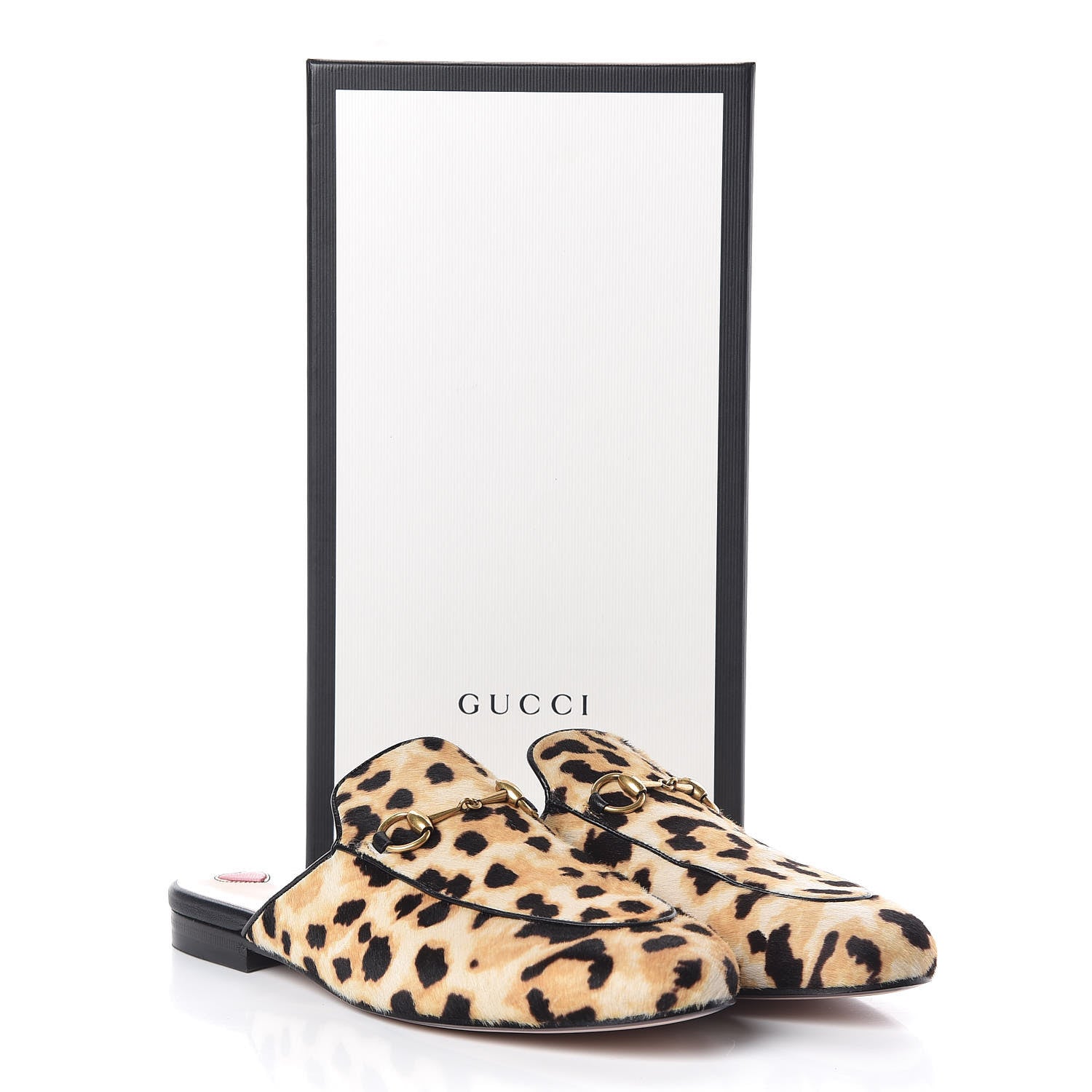 Gucci Calf Hair Leopard Print Womens Princetown Slippers 38.5 Naturale Black 8 of 8
