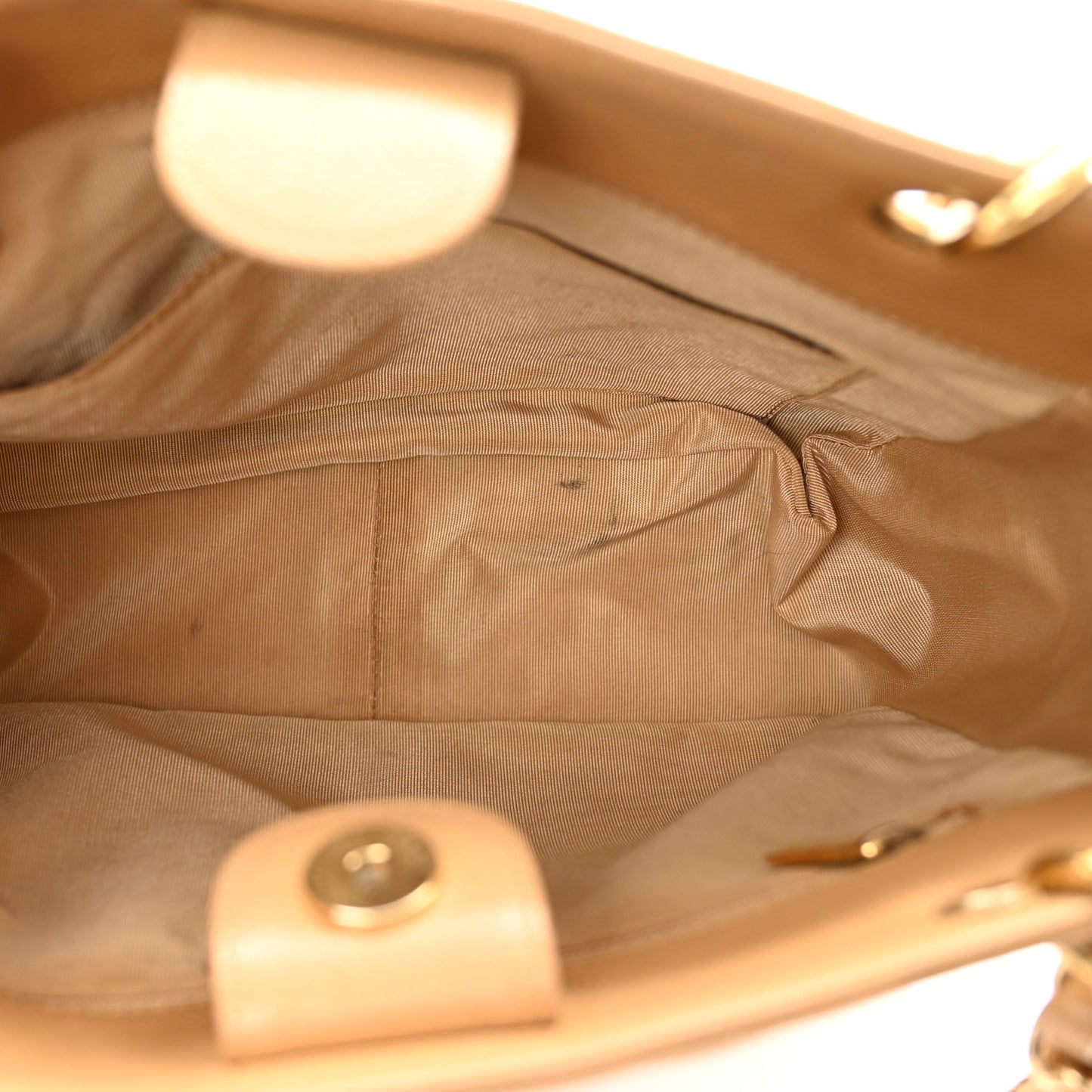 Caviar Quilted Petit Shopping Tote PST Dark Beige