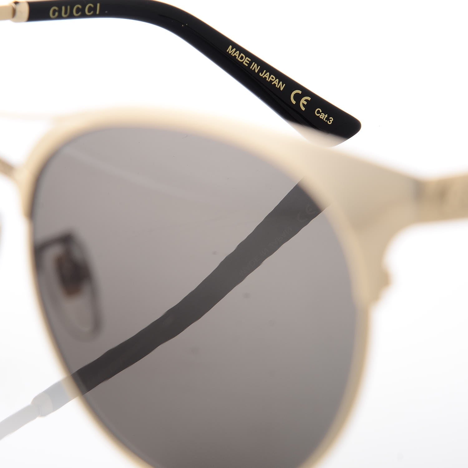 Gucci Round Metal GG0075SK Sunglasses Gold 6 of 7
