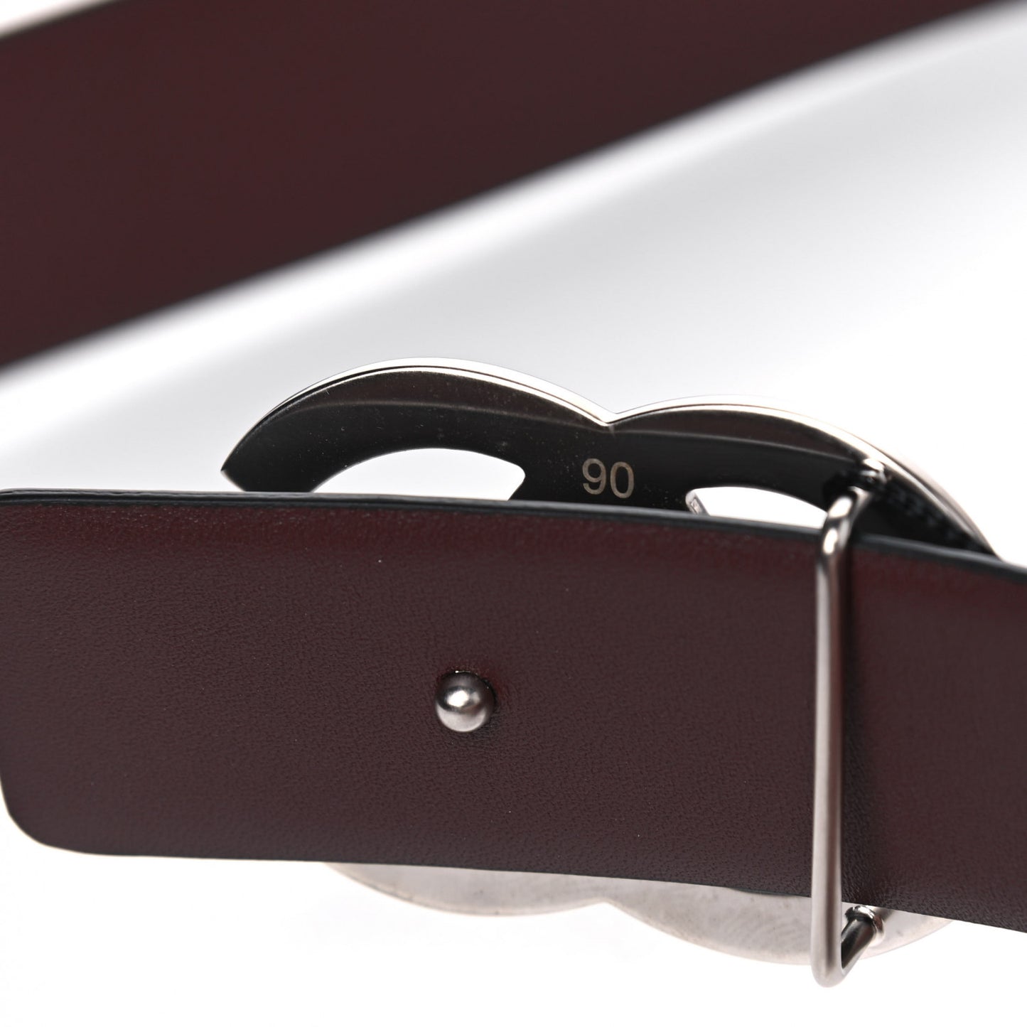 Calfskin CC Reversible Belt 90 Black Burgundy