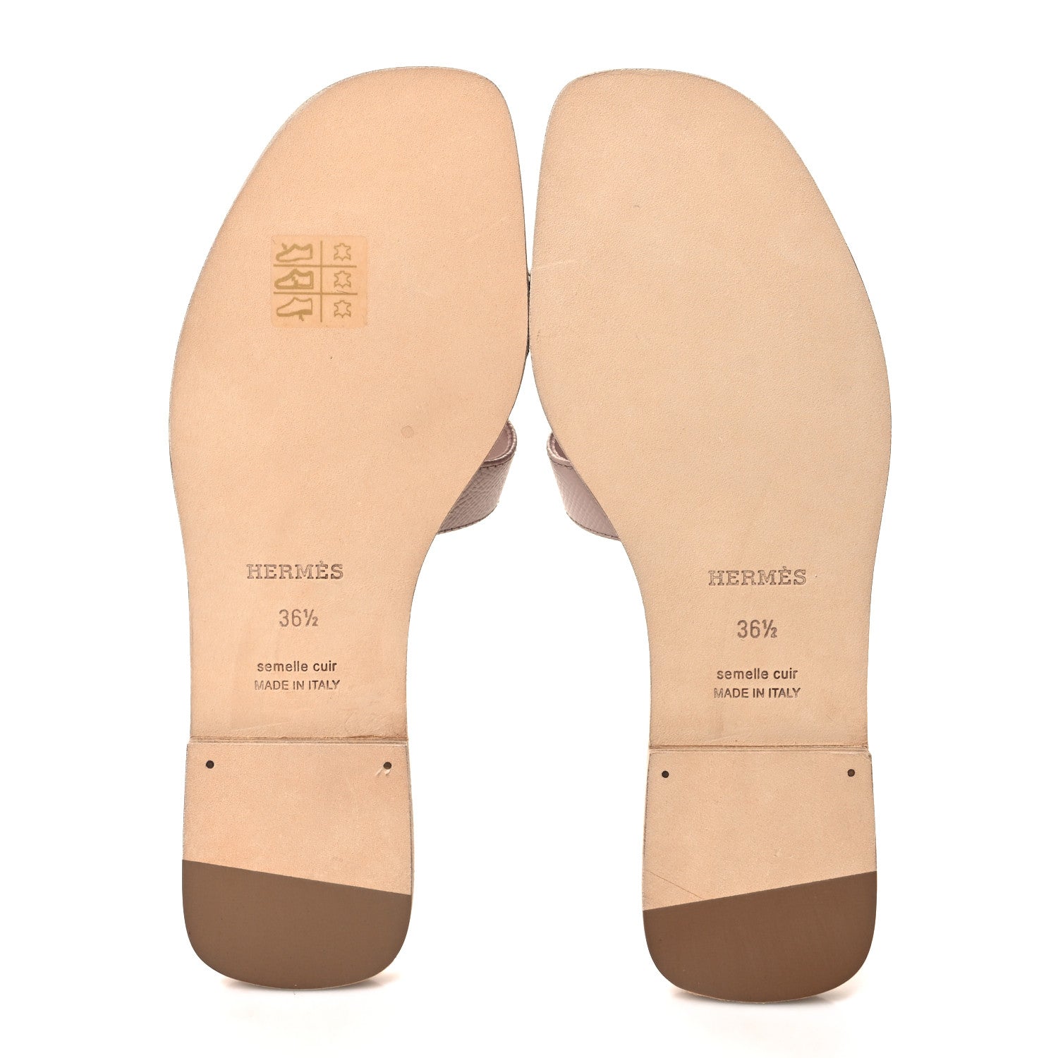 Hermes Epsom Oran Sandals 36.5 Rose Porcelaine 5 of 9