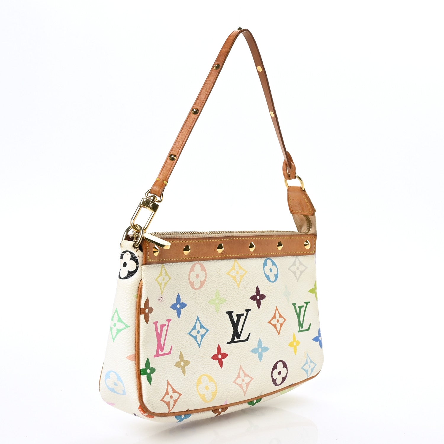 Louis Vuitton Monogram Multicolor Pochette Accessories White 3 of 13