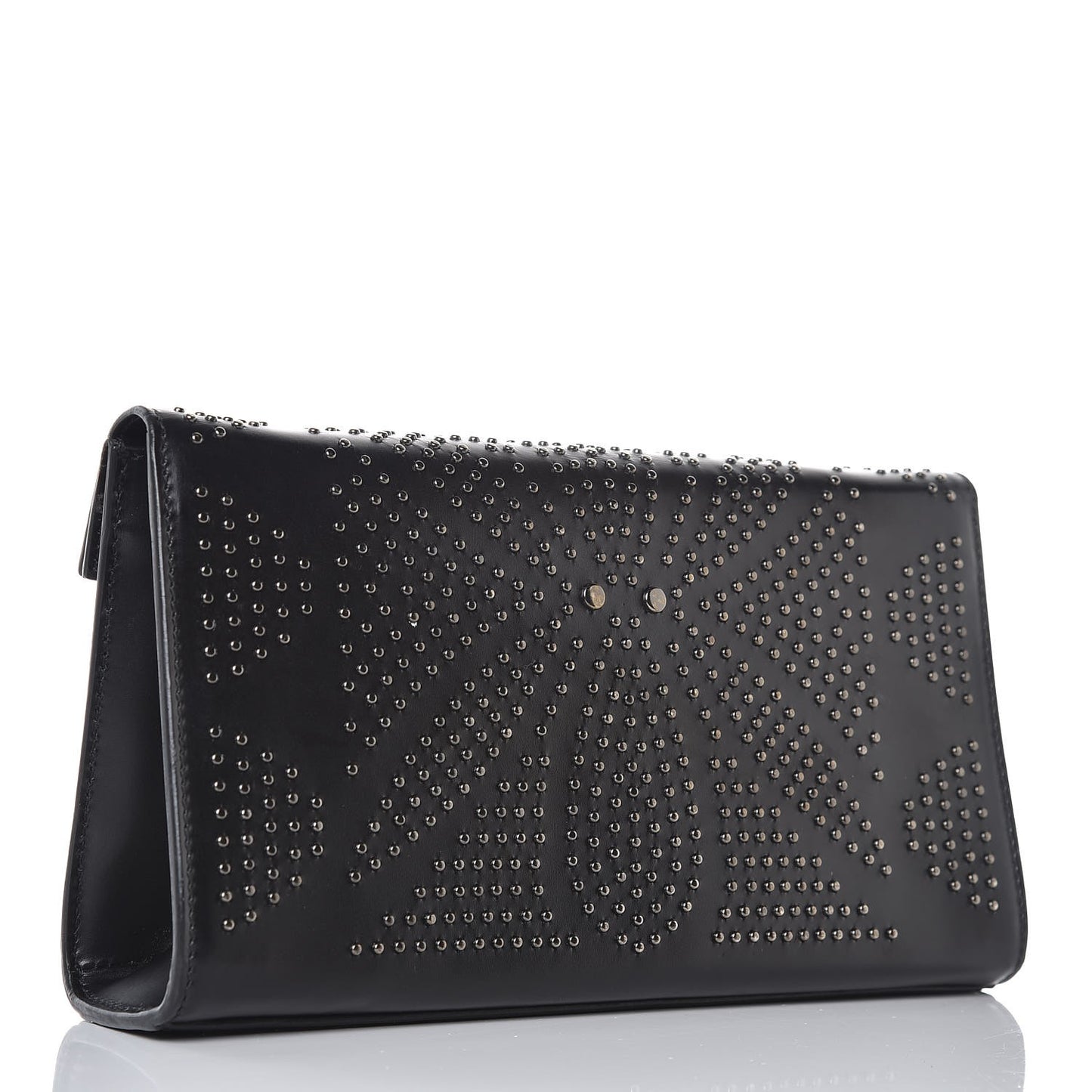 Calfskin Studded Clutch Black