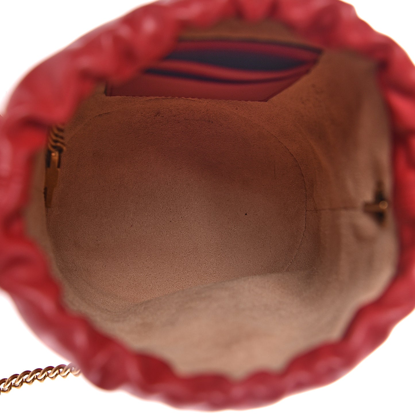 Calfskin Matelasse Mini GG Marmont 2.0 Bucket Bag Hibiscus Red