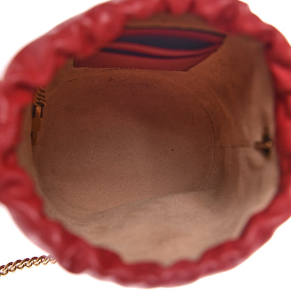 Gucci Calfskin Matelasse Mini GG Marmont 2.0 Bucket Bag Hibiscus Red 5 of 10