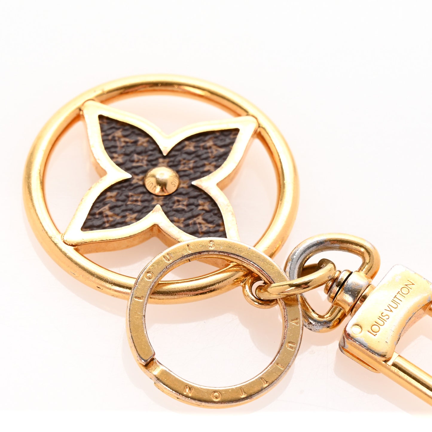 Monogram Puzzle Flower Bag Charm Key Holder