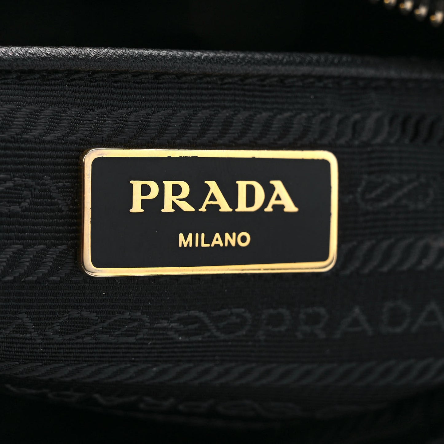 Tessuto Nylon Saffiano Shopping Tote Black