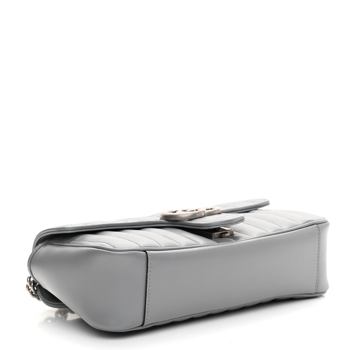 Calfskin Matelasse Aria Small GG Marmont Shoulder Bag Deep Grey