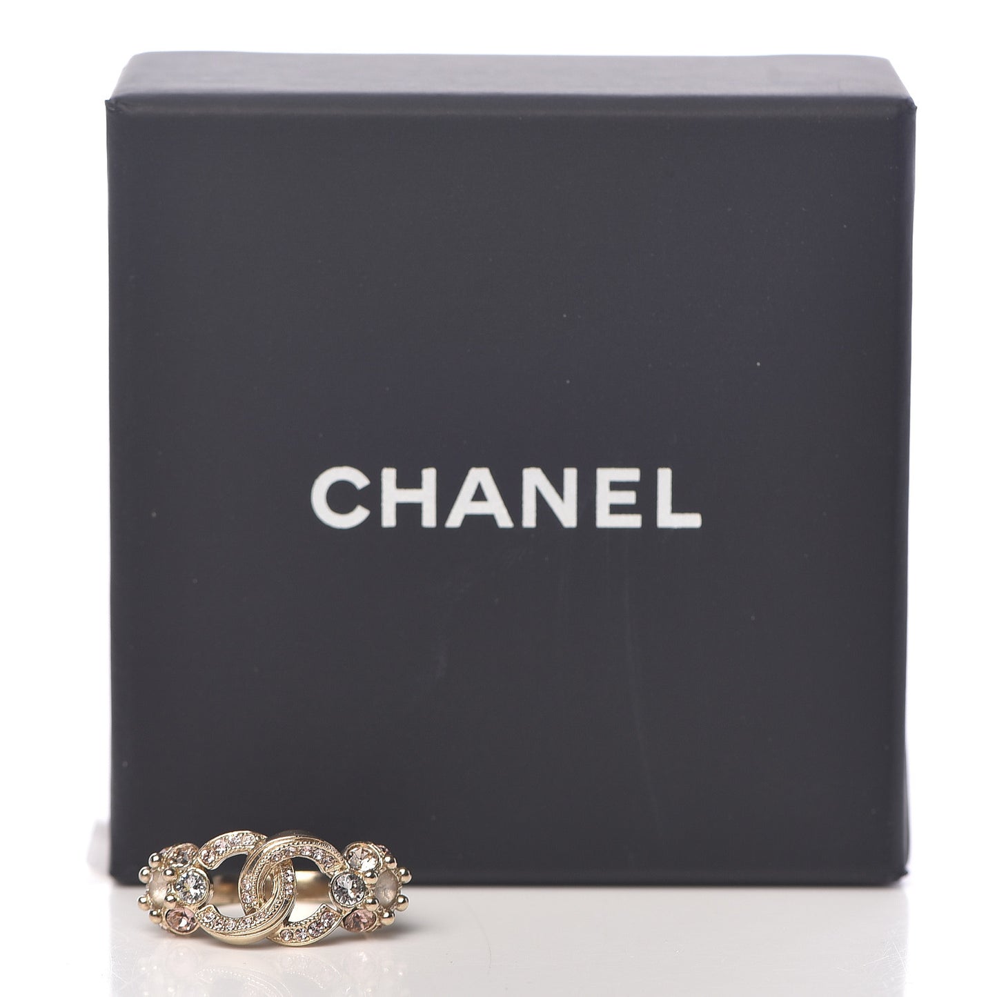 Crystal Poured Glass CC Ring 5 Gold