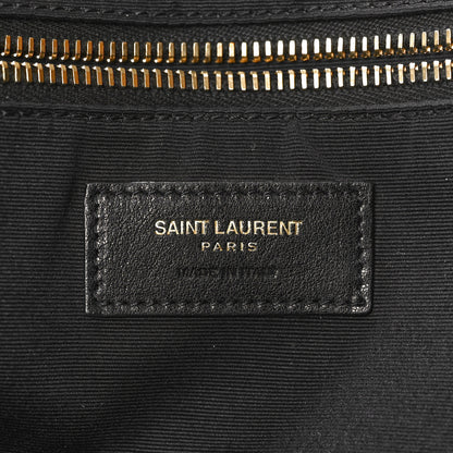 Saint Laurent Canvas Calfskin Leopard Print Rive Gauche Noe Tote Natural Black 6 of 12