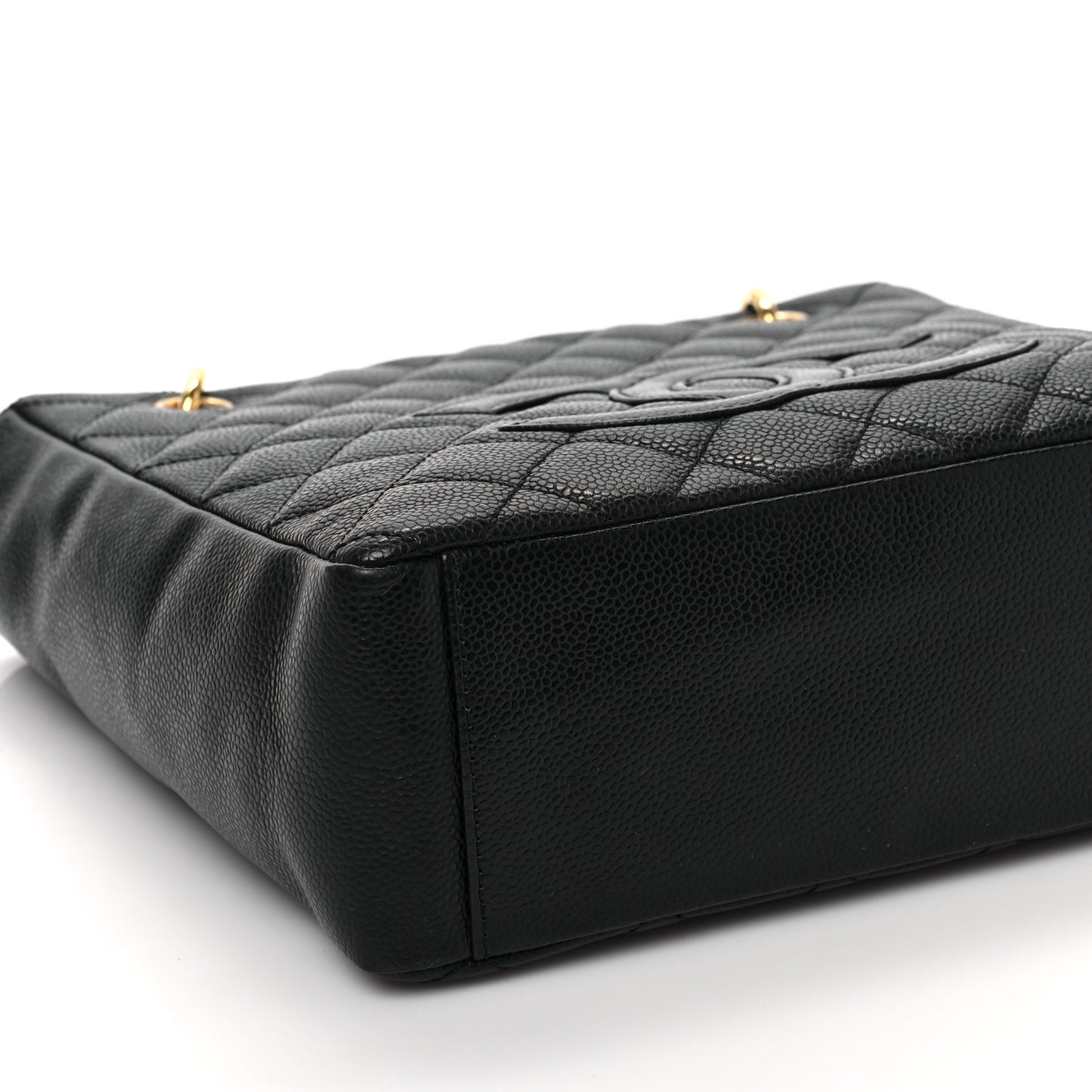 Caviar Quilted Petit Shopping Tote PST Black