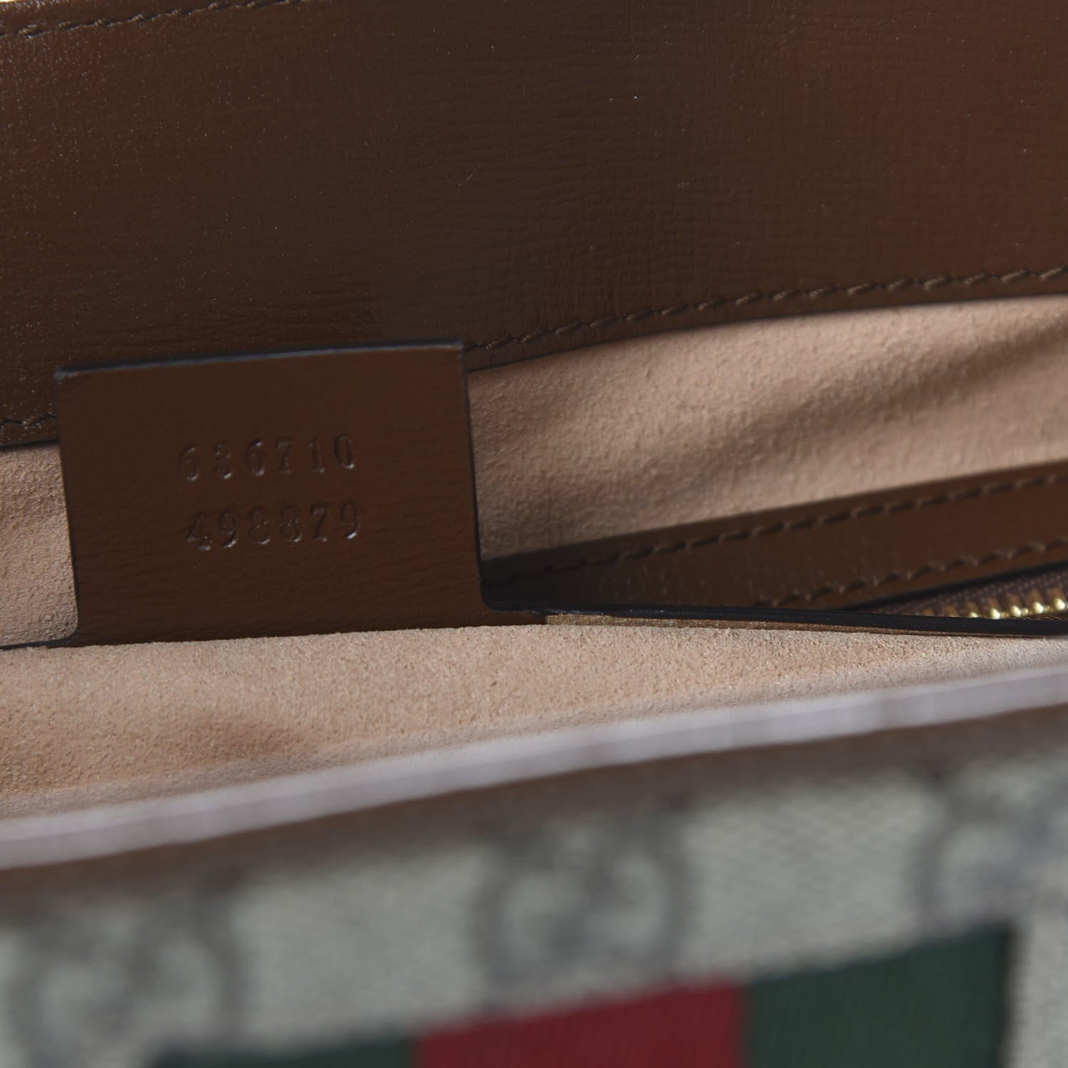 Gucci GG Supreme Monogram Azalea Calfskin Web Medium Jackie 1961 Hobo Beige Ebony Brown Sugar 9 of 10
