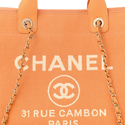 Chanel Canvas Small Deauville Tote Light Orange 9 of 12