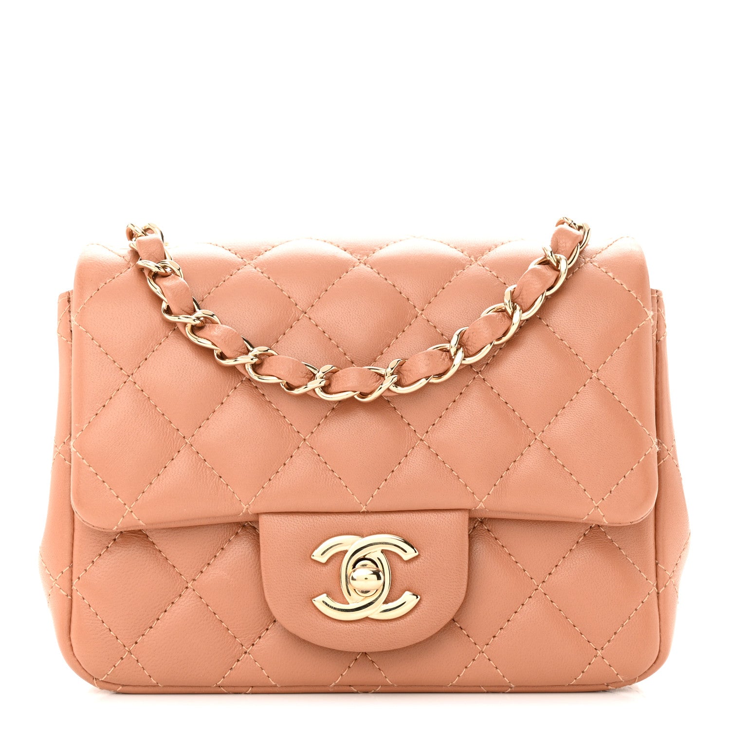Chanel Lambskin Quilted Mini Square Flap Brown 1 of 10