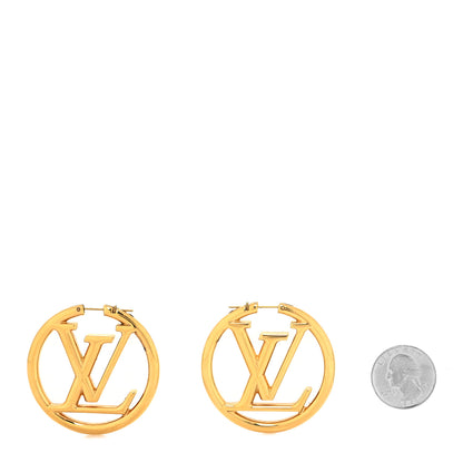 Louis Vuitton Metal Louise Hoop Earrings Gold 2 of 4