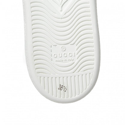 Gucci Calfskin Miro Soft Tennis Embroidered Womens Ace Sneakers 38.5 White Rio Blue 6 of 9