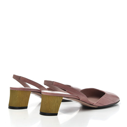 Gucci Eel Arielle Round Toe Pumps 35.5 Rose Bud 4 of 16