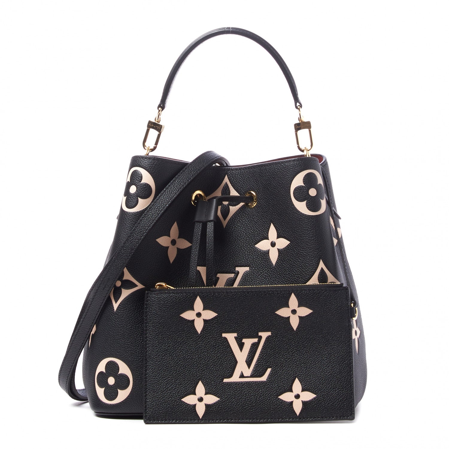 Louis Vuitton Empreinte Monogram Giant Neonoe MM Black Beige 1 of 9
