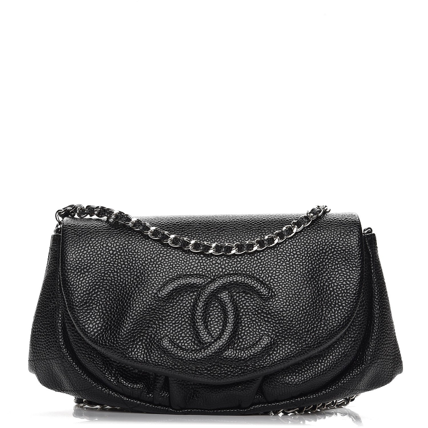 Chanel Caviar Half Moon Wallet On Chain WOC Black 1 of 8