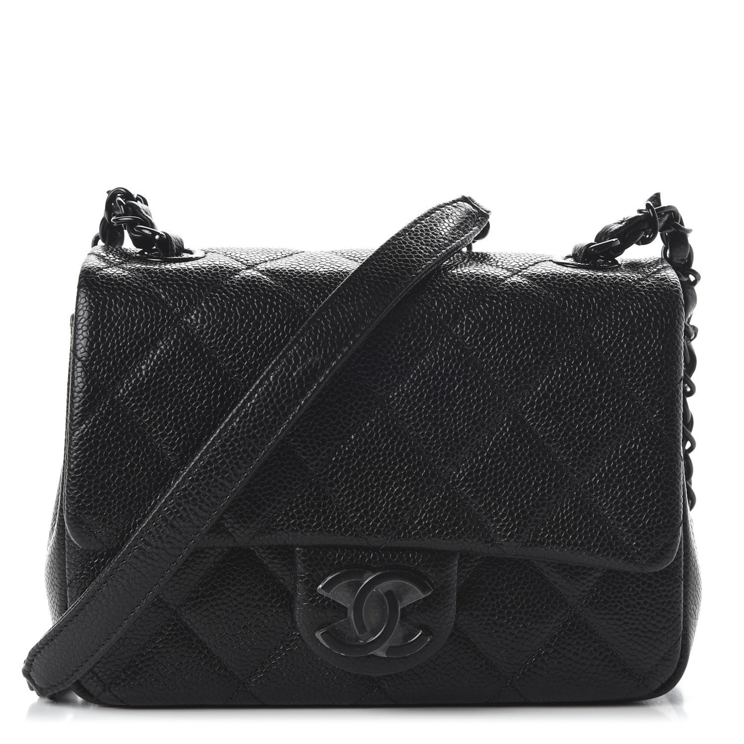Caviar Quilted Incognito Mini Square Flap Black