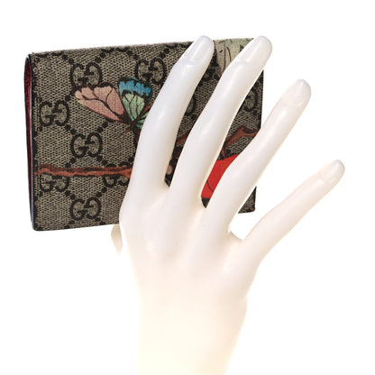 Gucci GG Supreme Monogram Tian Card Case Beige Multicolor Red 2 of 8