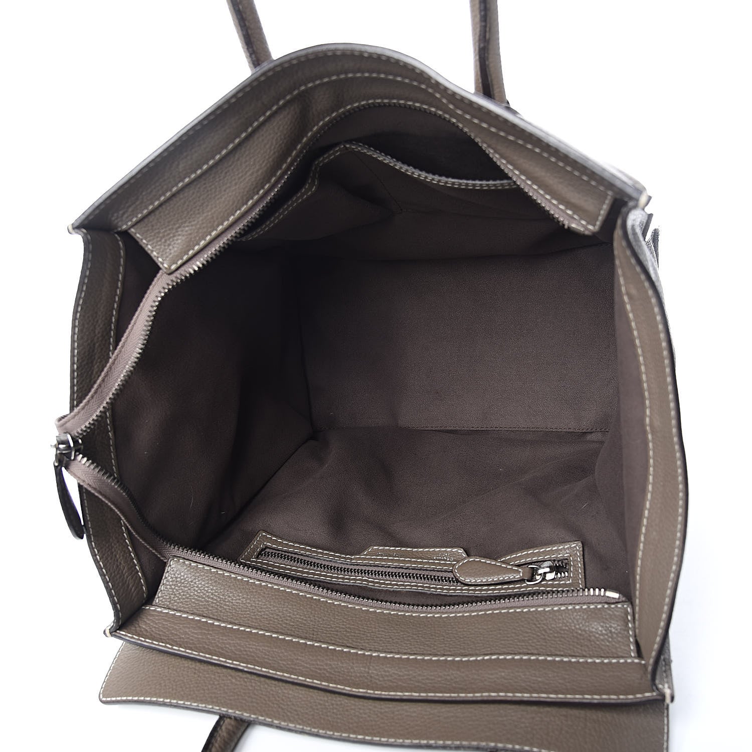 Celine Drummed Calfskin Mini Luggage Souris 5 of 13