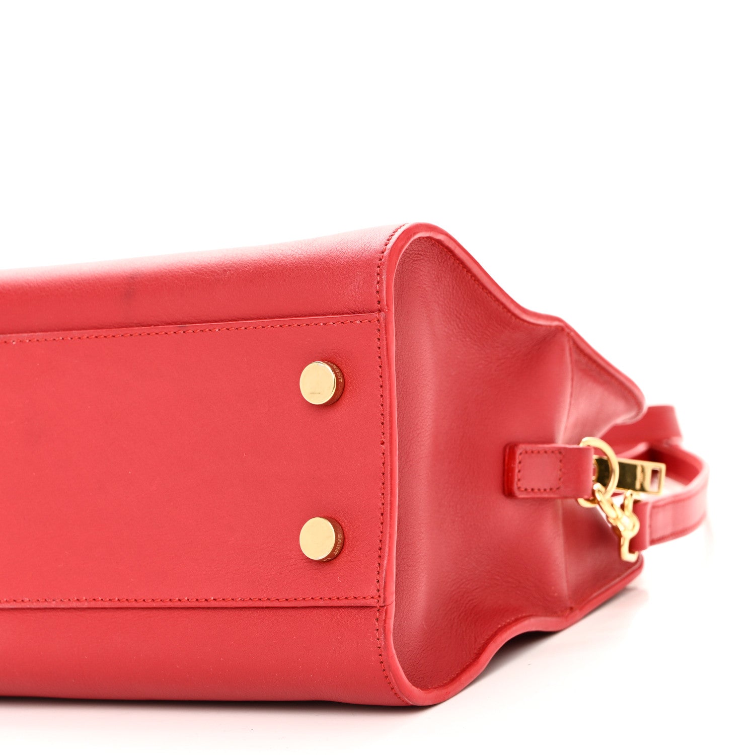 Saint Laurent Calfskin Baby Monogram Cabas Red 10 of 11