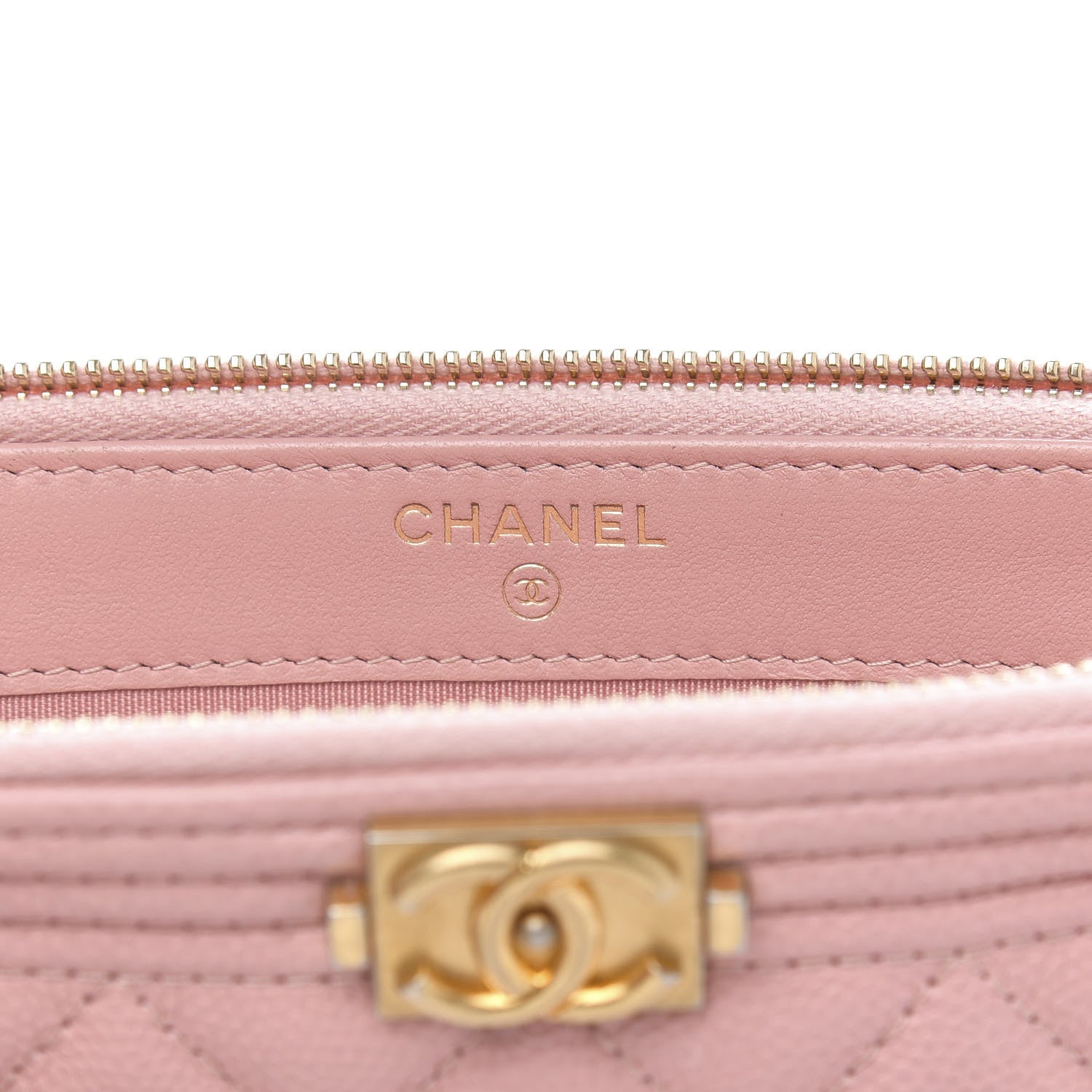Chanel Caviar Quilted Small Boy Clutch With Chain Pink 7 of 12
