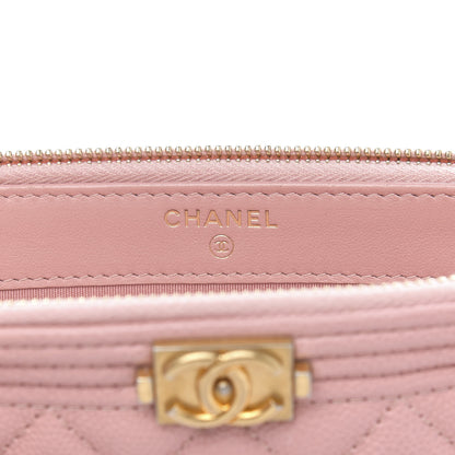 Chanel Caviar Quilted Small Boy Clutch With Chain Pink 7 of 12