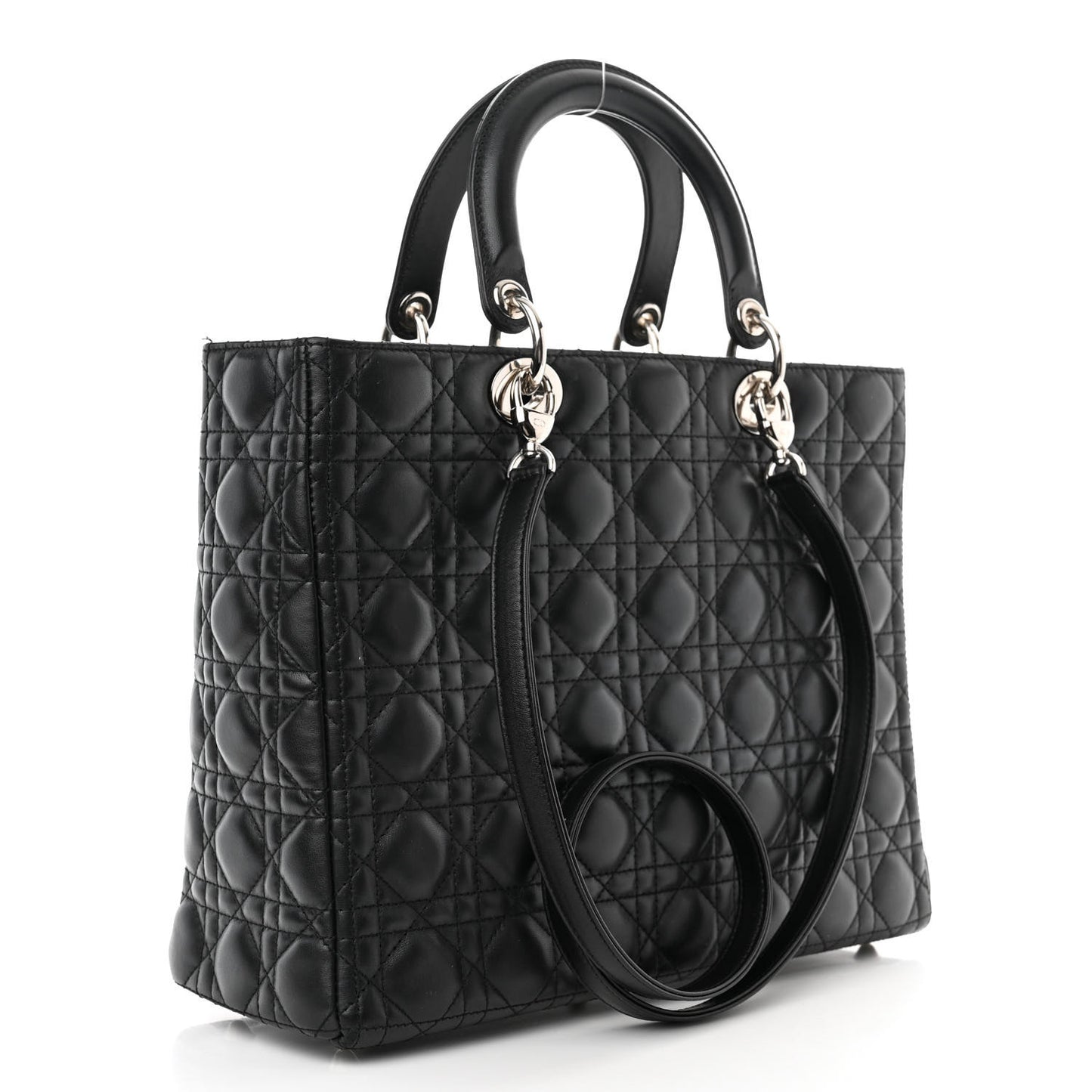 Lambskin Cannage Large Lady Dior Black