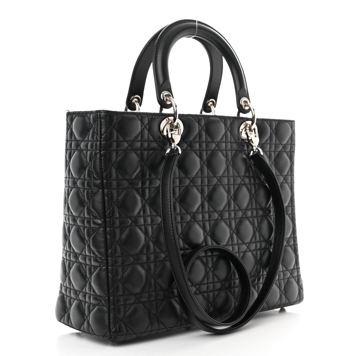 Christian Dior Lambskin Cannage Large Lady Dior Black 3 of 11