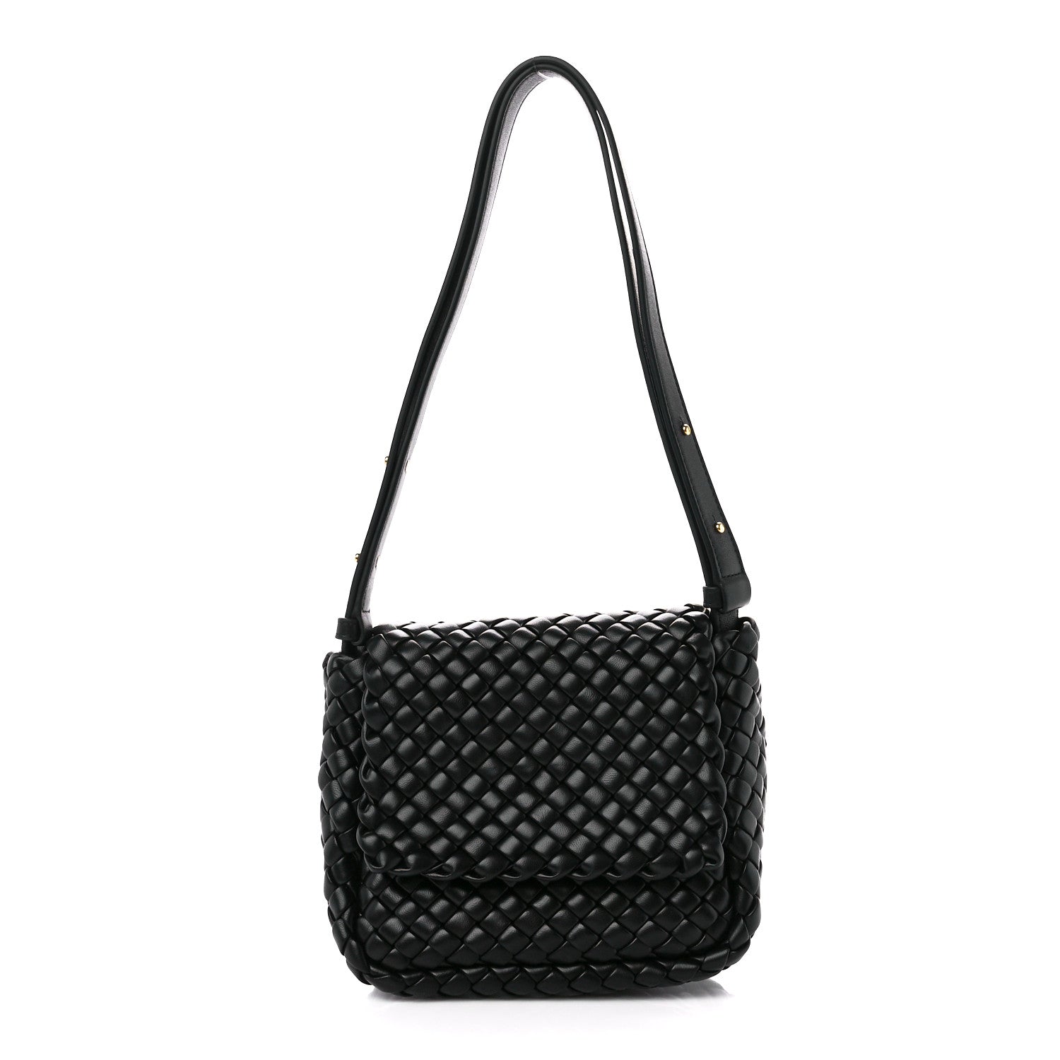 Bottega Veneta Nappa Intrecciato Small Cobble Shoulder Bag Black 1 of 13
