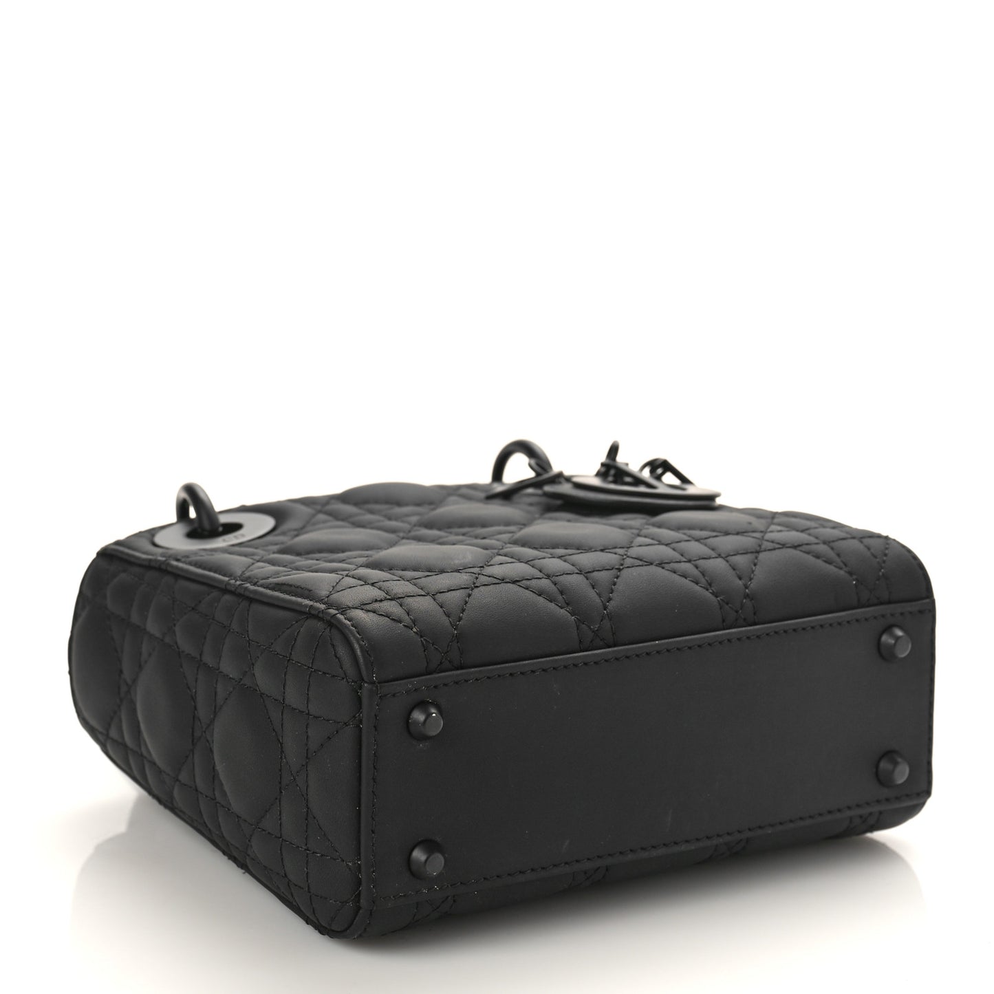 Ultra Matte Calfskin Cannage Mini Lady Dior Black