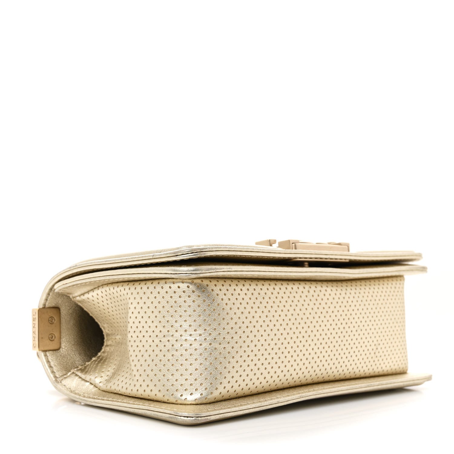 Chanel Metallic Calfskin Perforated Small Boy Flap Gold 4 of 10