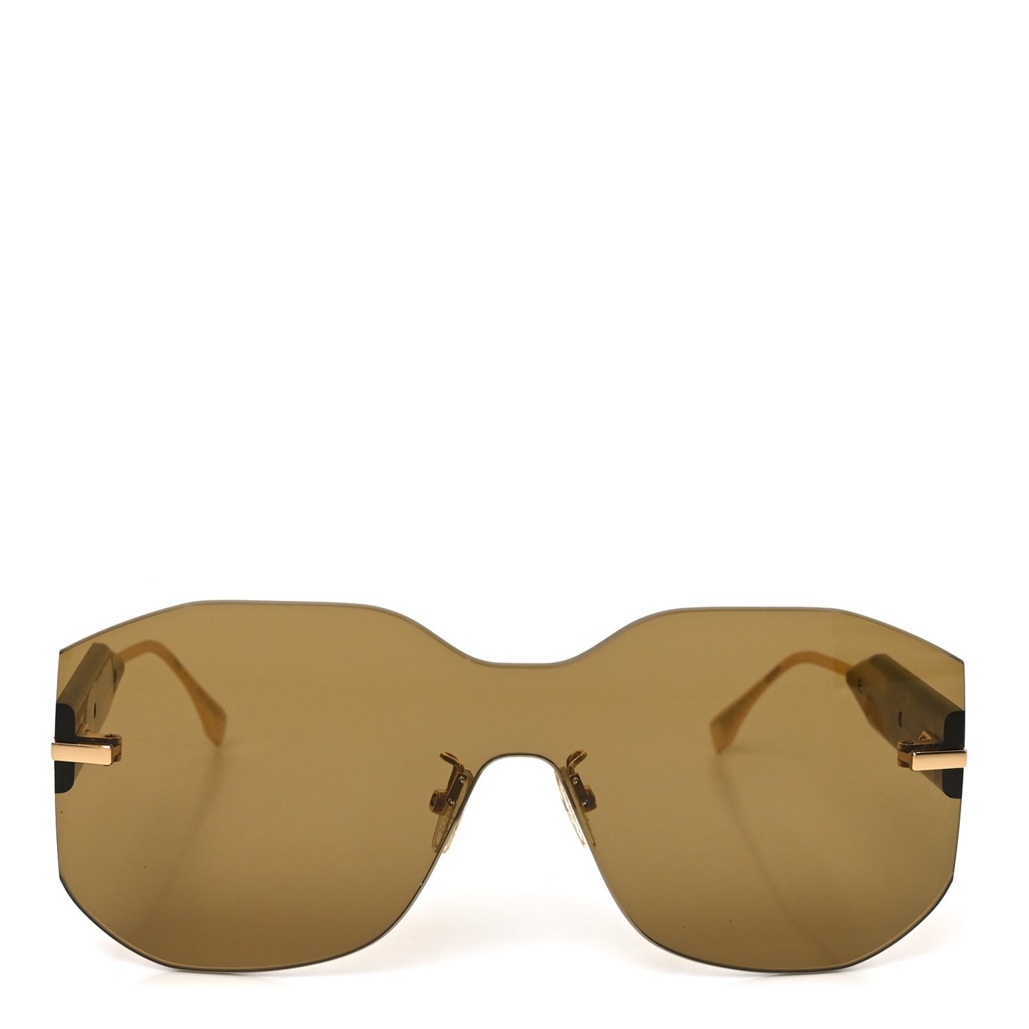 Acetate Metal Fendigraphy Shield Sunglasses FE 40067U Brown Gold