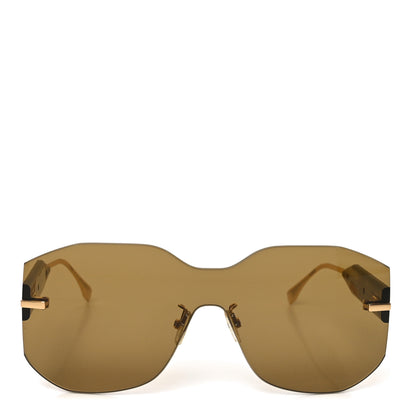 Fendi Acetate Metal Fendigraphy Shield Sunglasses FE 40067U Brown Gold 2 of 7