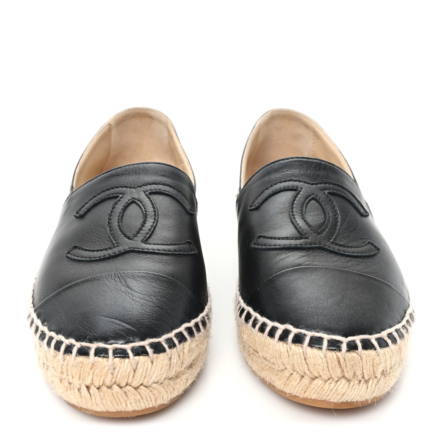 Chanel Lambskin CC Espadrilles 36 Black 3 of 9