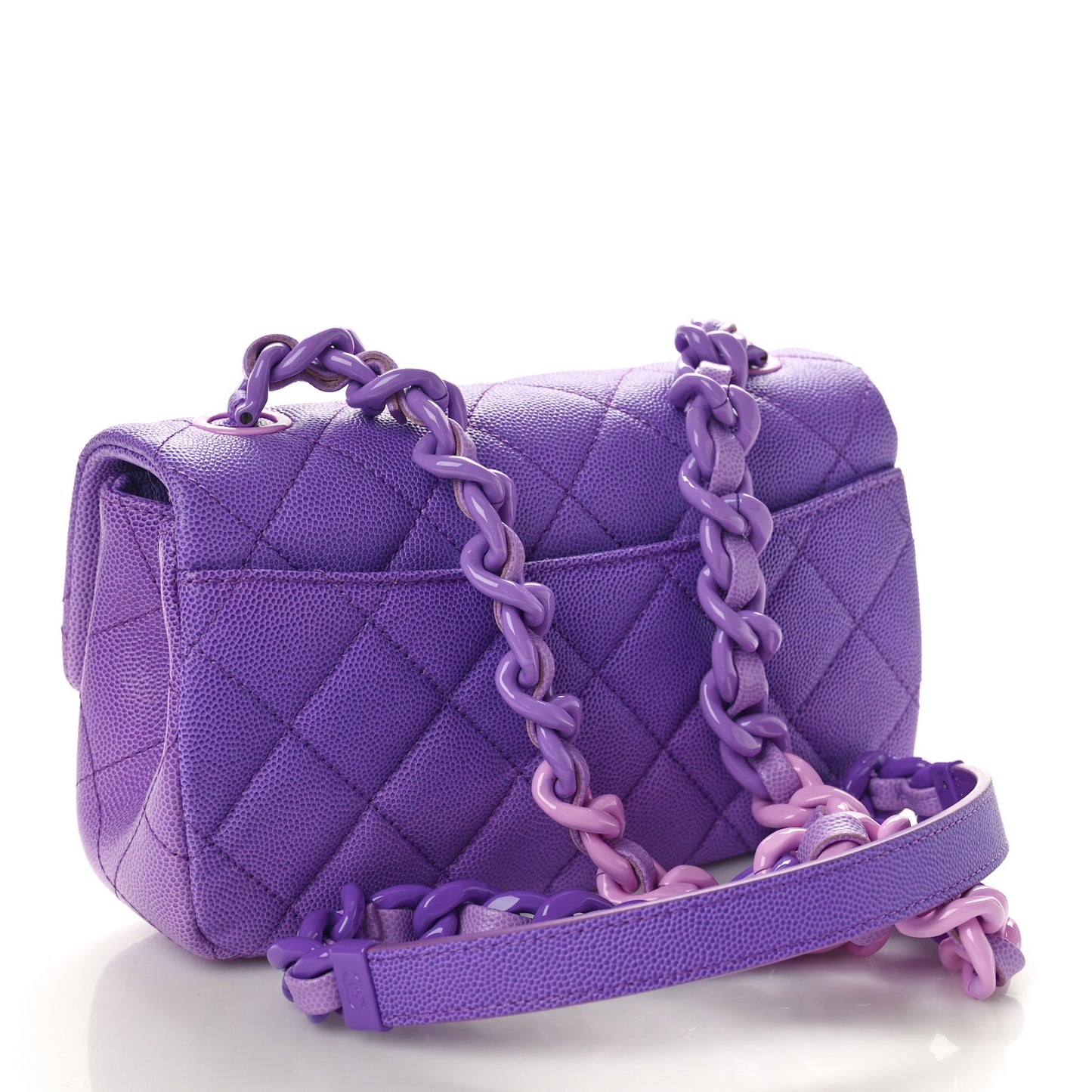 Shaded Caviar Quilted My Everything Small Flap Purple Light Purple