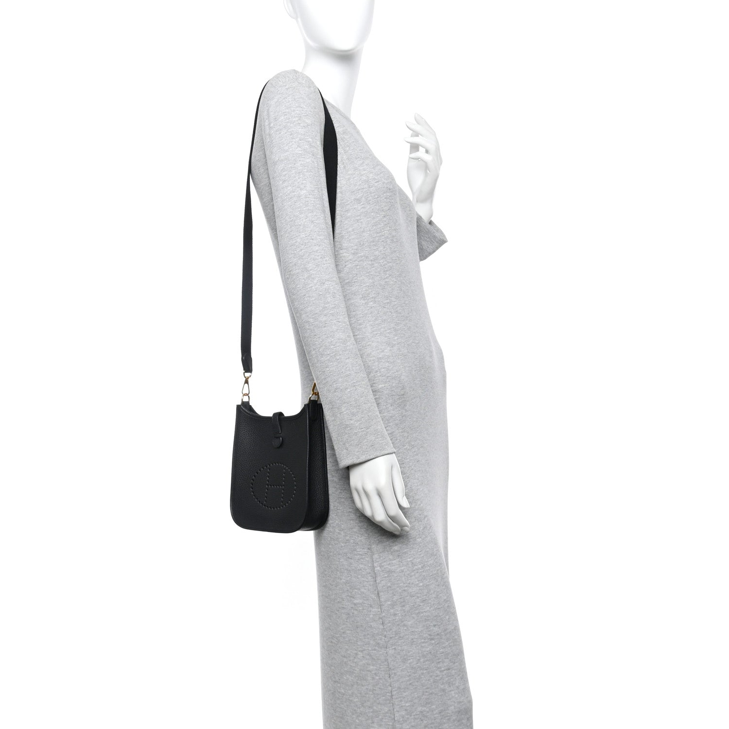 Hermes Taurillon Clemence Evelyne TPM Black 2 of 11