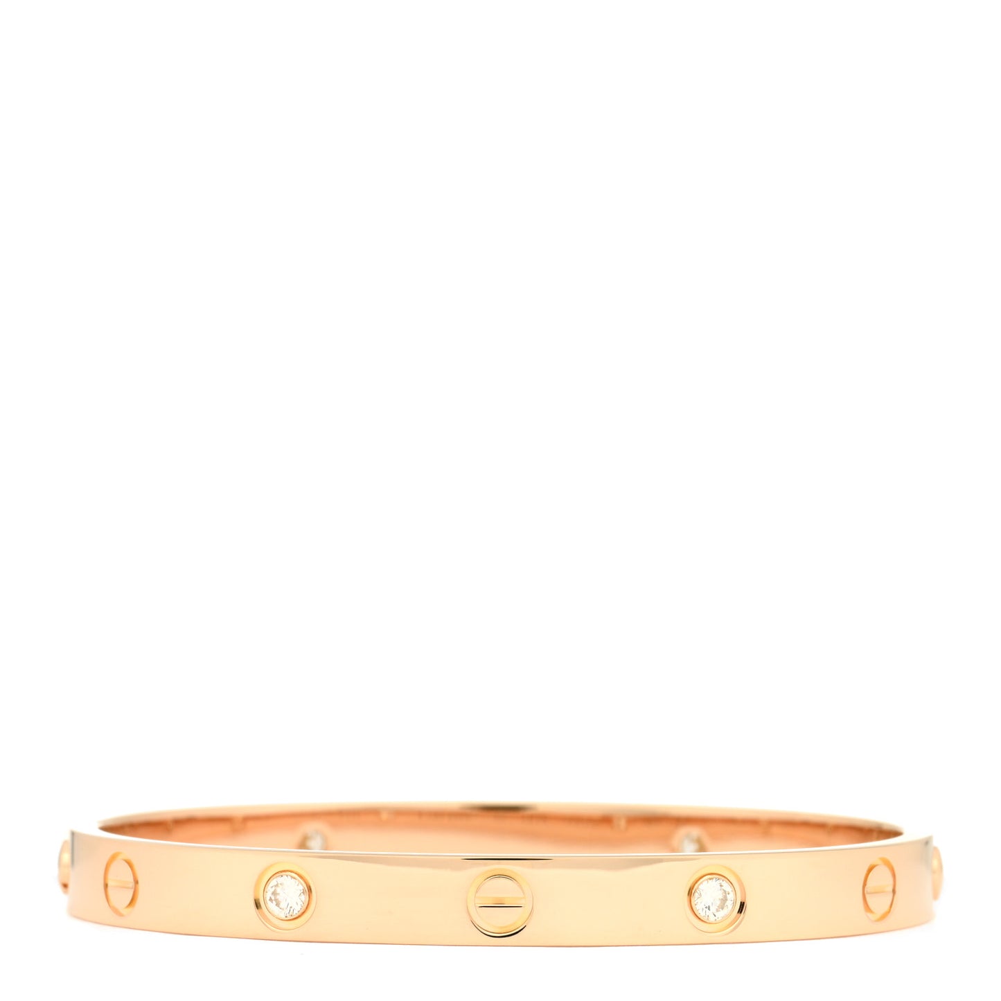 18K Pink Gold 4 Diamond LOVE Bracelet 17