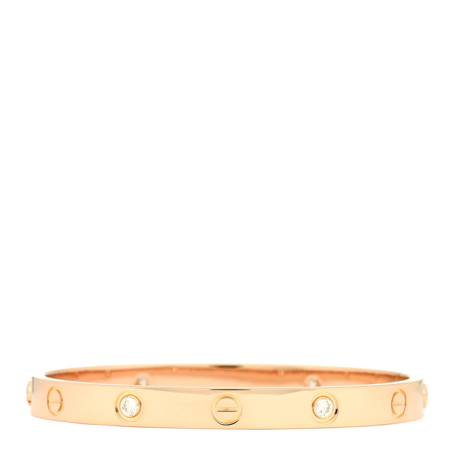 Cartier 18K Pink Gold 4 Diamond LOVE Bracelet 17 2 of 3