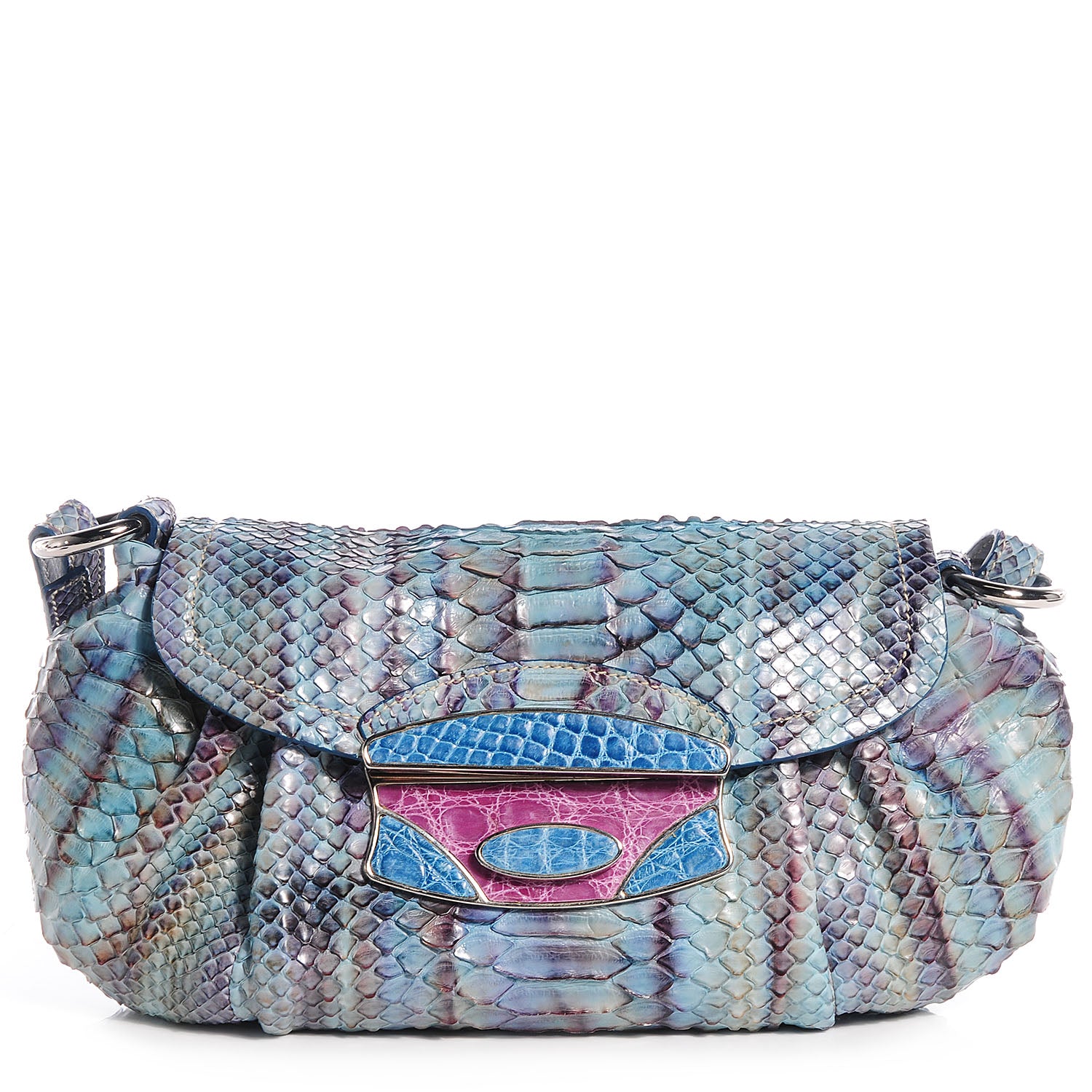 Prada Python Alligator Shoulder Flap Bag Voyage 1 of 11