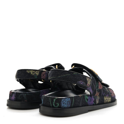 Chanel Denim Quilted Dad Sandals 39.5 Black Multicolor 4 of 8