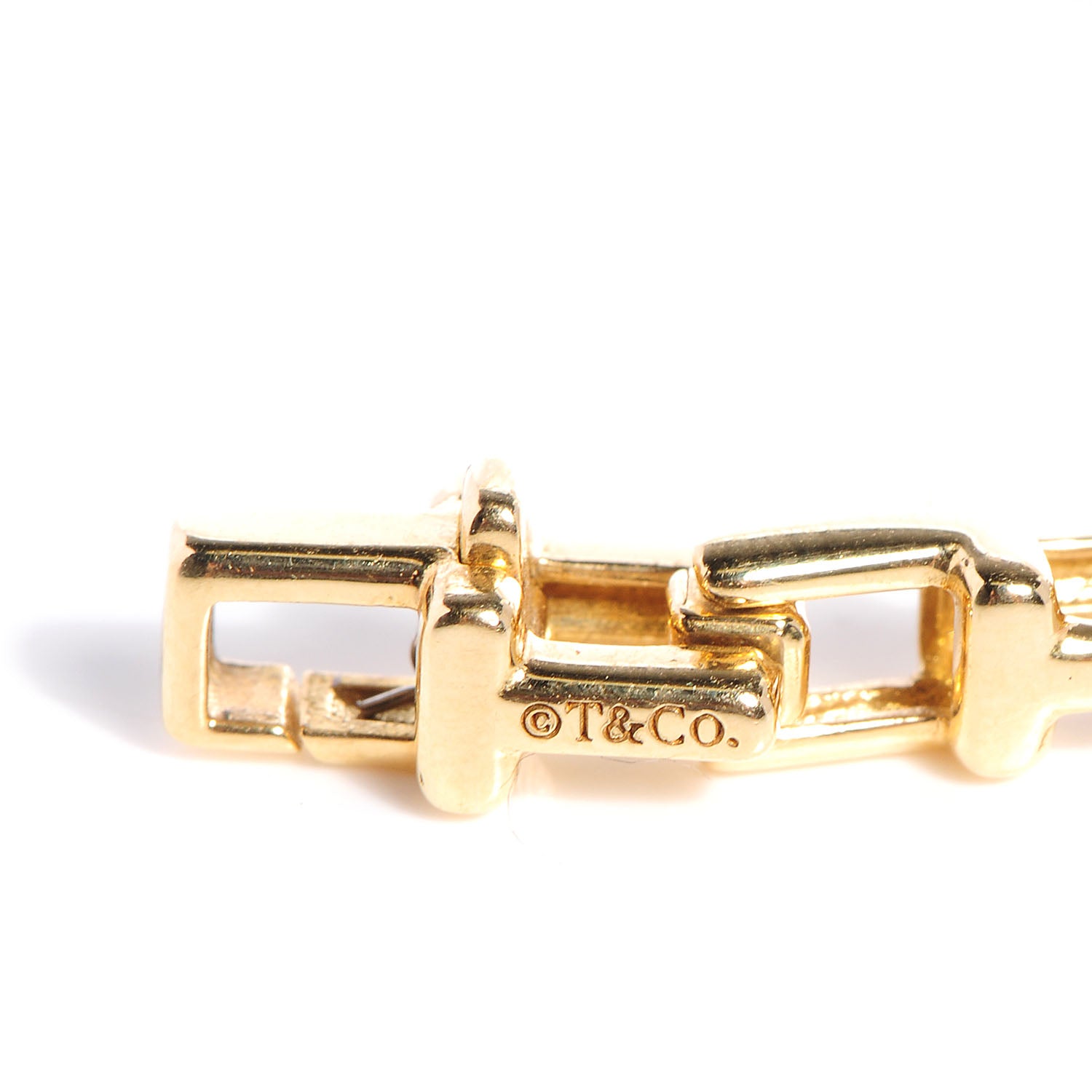 Tiffany 18K Yellow Gold Narrow T Chain Bracelet 6 of 7