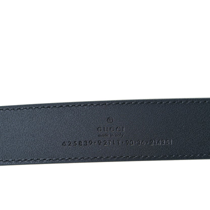 Gucci GG Supreme Monogram Matte Plutone Calfskin Double G 30mm Belt 90 36 Beige Ebony Black 3 of 5