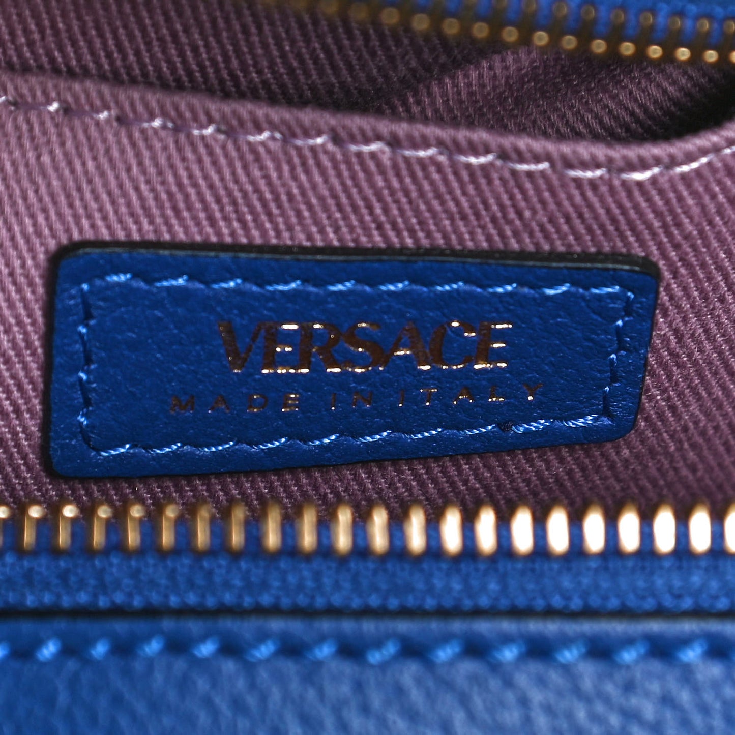 Calfskin La Medusa Round Camera Bag Blue