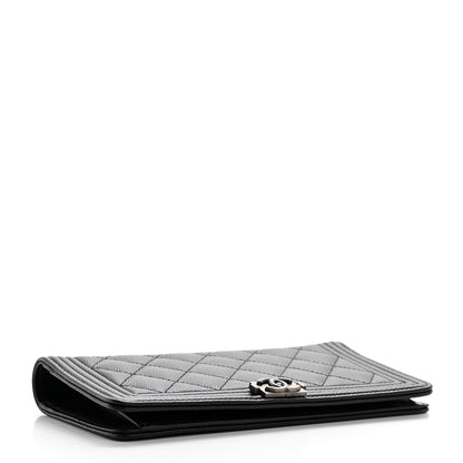 Chanel Caviar Quilted Boy Yen Wallet Black 4 of 10